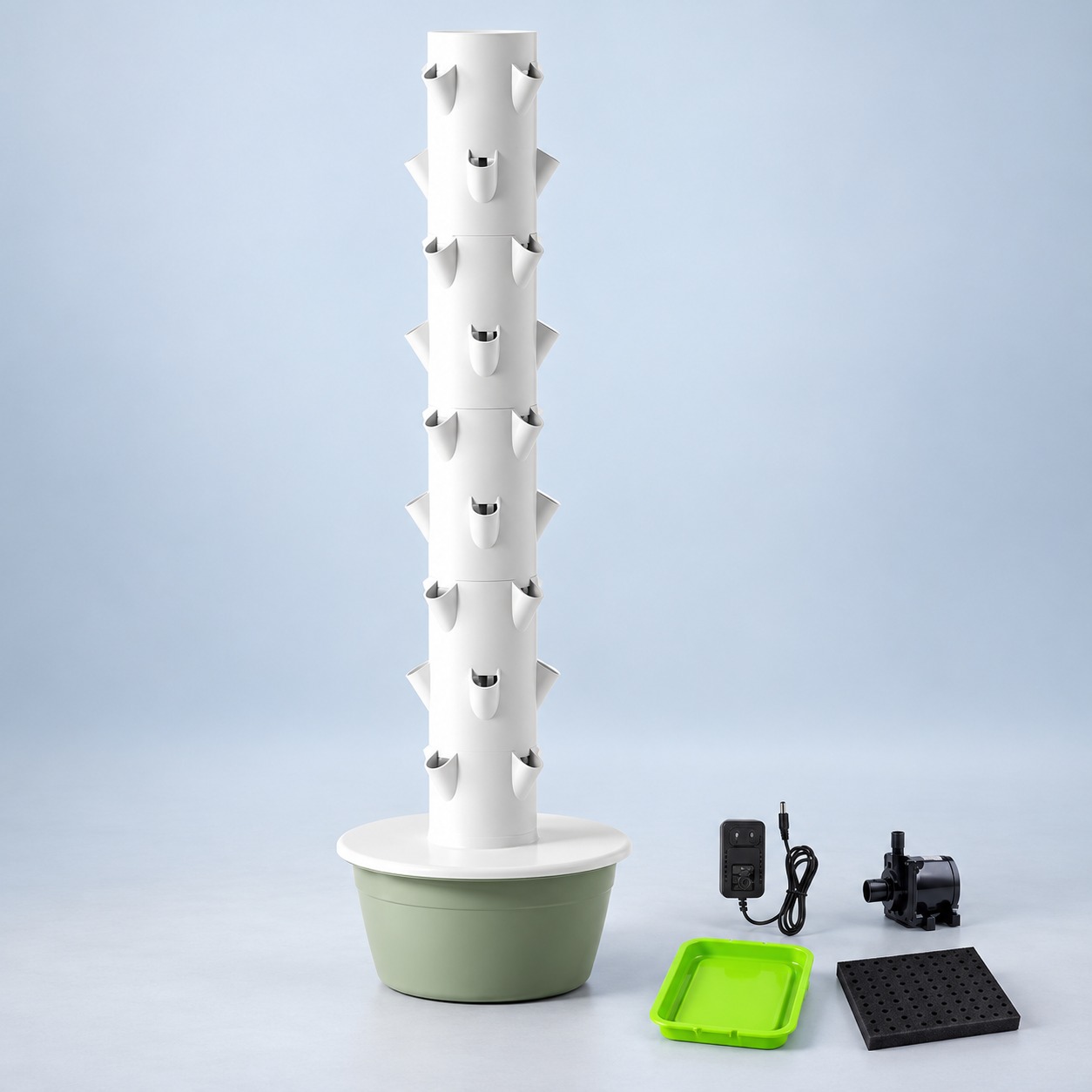 Hydroponic Tower - 9-warstwowy, 36-otworowy, hydroponiczny wieżowy system uprawy