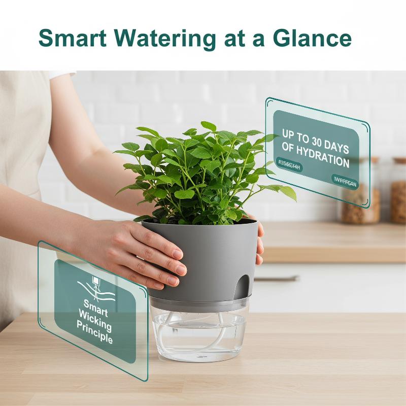 Hydroponic Grow Pod - 1 szt. Plastikowe doniczki przezroczyste, samonawadniające